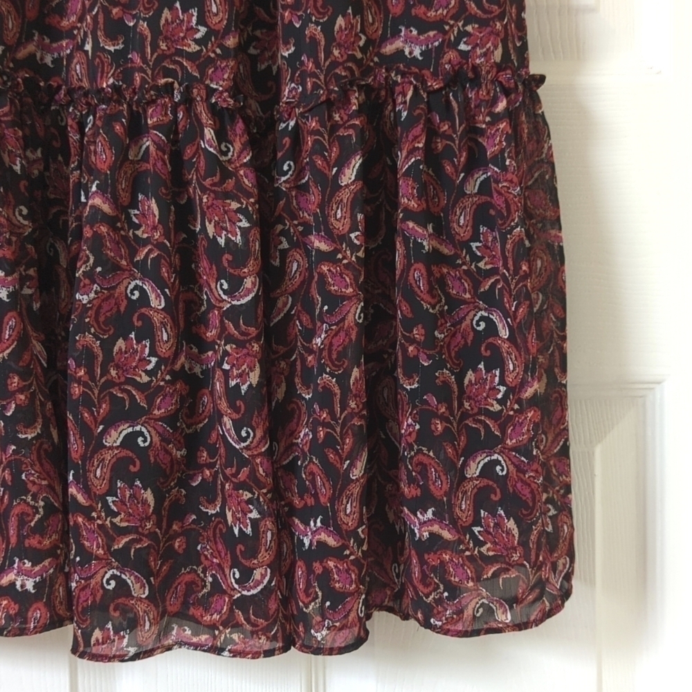 Sam Edelman Floral Paisley Printed Sleeveless High Neck Blouson Midi Dress XS - Picture 10 of 15